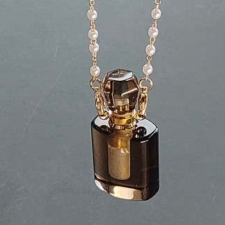 Natural Stone Perfume Bottle Necklace