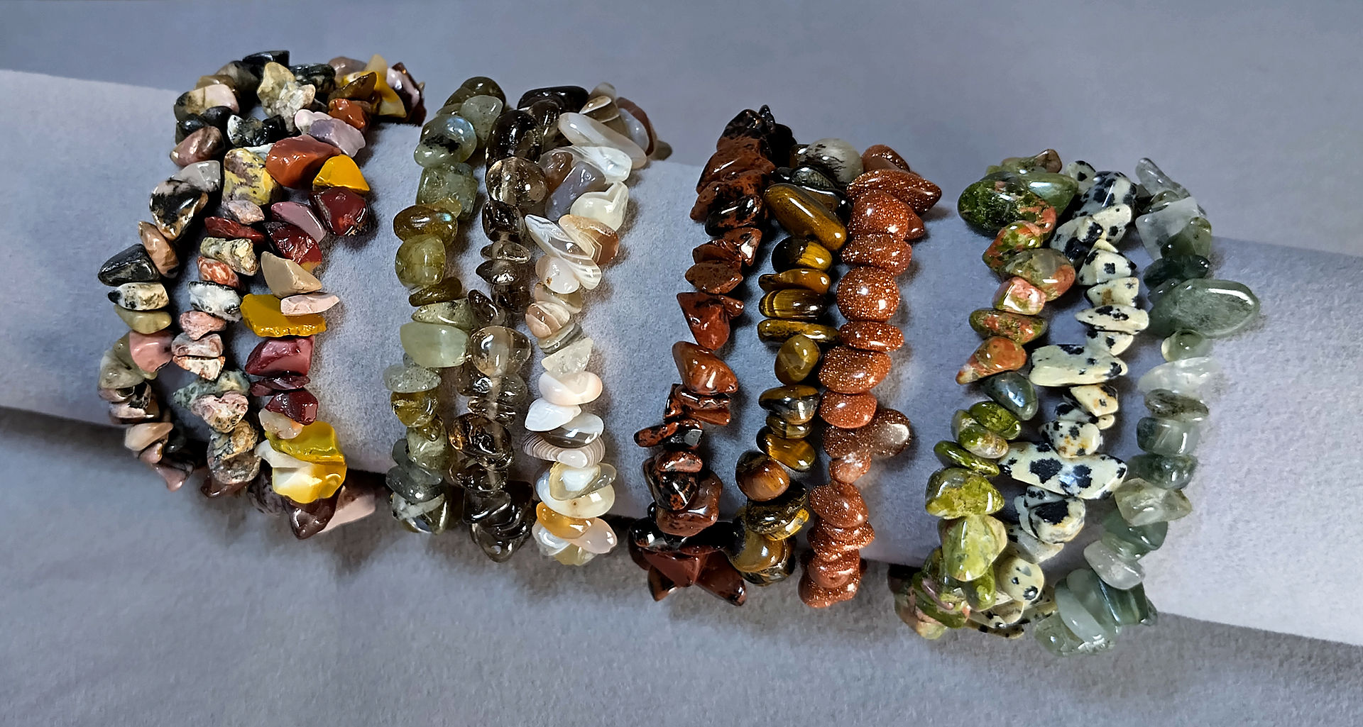 Tumbled Crystal Chip Bracelet Set