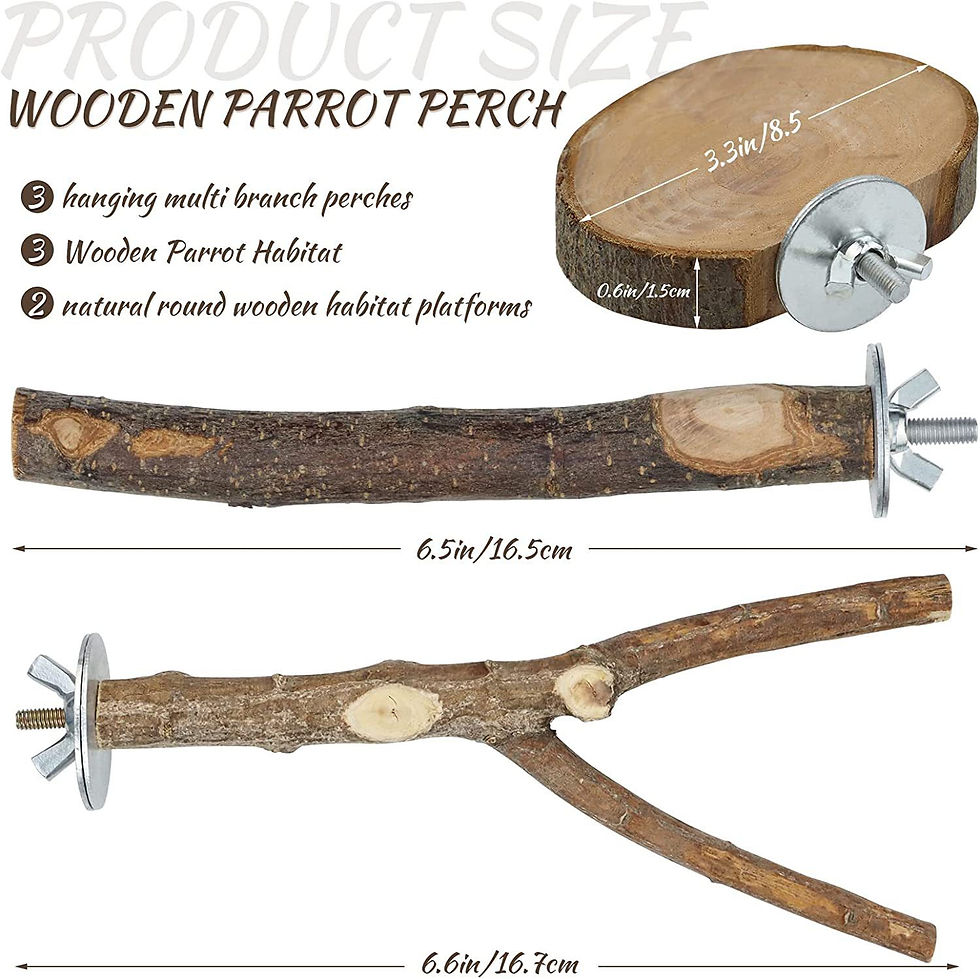 Thumbnail: Natural Wood Parrot Perch Set, Chewable Paw Grinding Stand Toy for Bird Cages fo