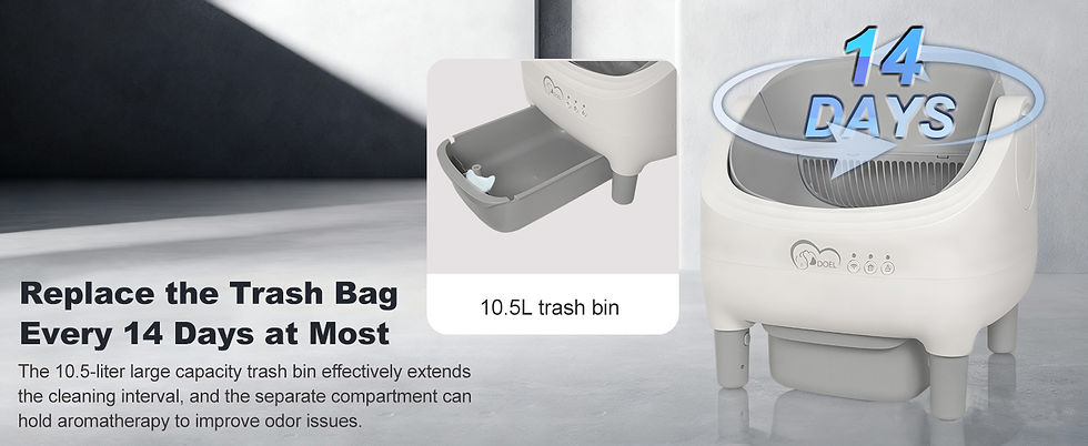 Thumbnail: DOEL Open-Top Self-Cleaning Cat Litter Box, Smart App Remote Control, Only Suppo