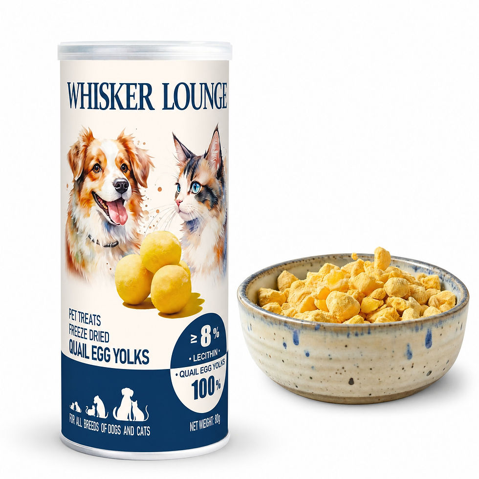 Thumbnail: WHISKER LOUNGE LONDON All Natural Quail Egg Yolk Freeze-Dried Cat Treats Toppers