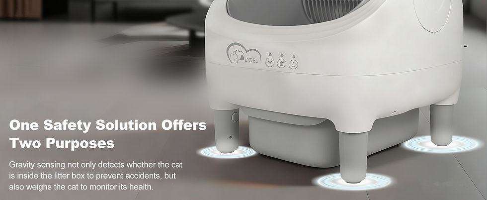 Thumbnail: DOEL Open-Top Self-Cleaning Cat Litter Box, Smart App Remote Control, Only Suppo