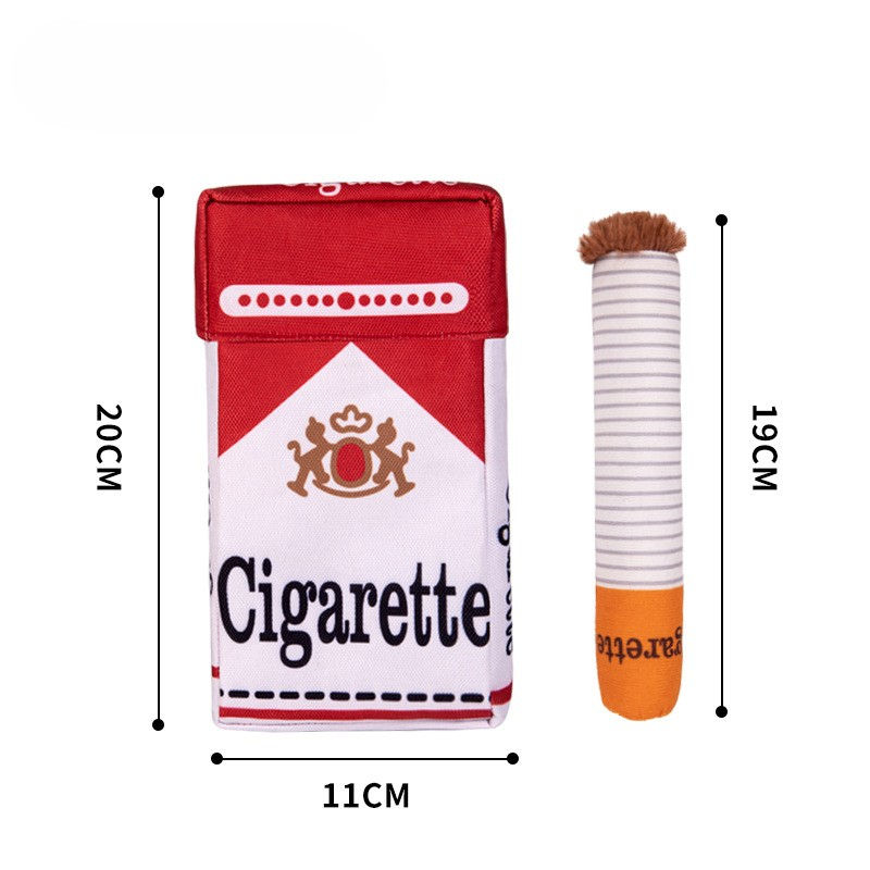 Thumbnail: Stuffed Raw Dog Bite Toy Joint Cigarette Case Plush Cigar Funny Interactive Pupp