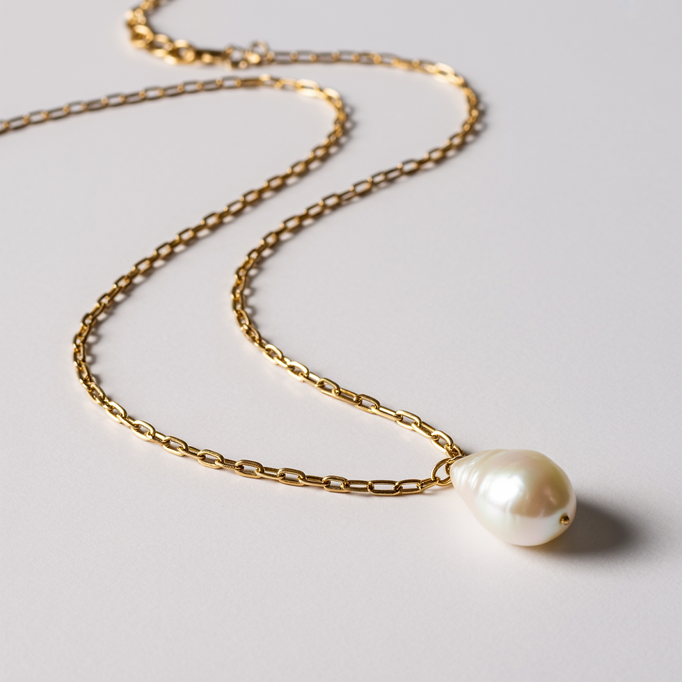 תמונה ממוזערת: שרשרת פנינה שרשרת תליון פנינה