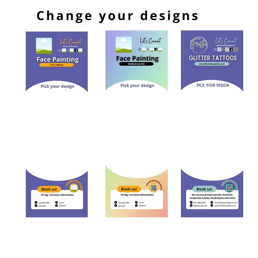 Thumbnail: Face Painting Banner Template Canva Editable Menu Board 6x2 Booth Display