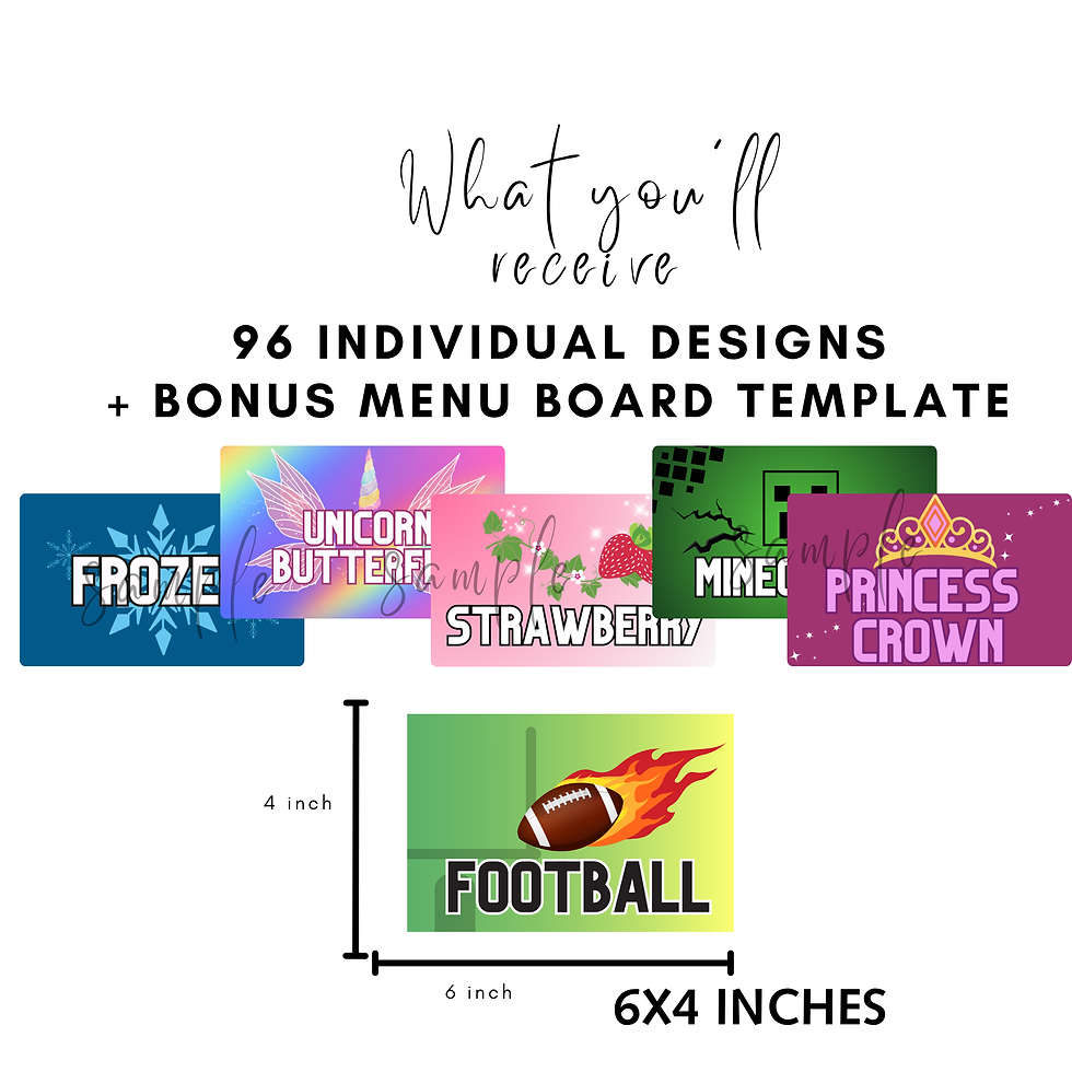 Thumbnail: Face Painter Menu Board Kit | 96 PNG Designs - 6x4 Inch