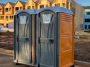 two clean portable potty units
