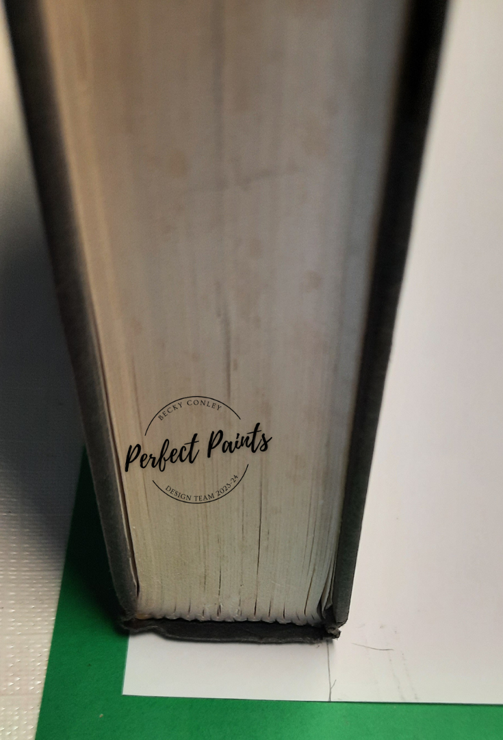 Painted book edge using shimmering acrylic paint
