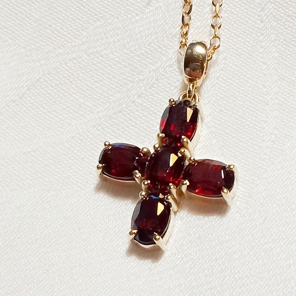 Garnet Cross pendant