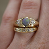 Gold, Opal, Topaz & Diamond Wedding set
