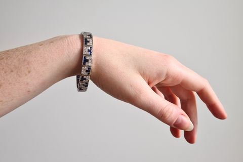 Design ref: Sapphire and Diamond bracelet in Platinum