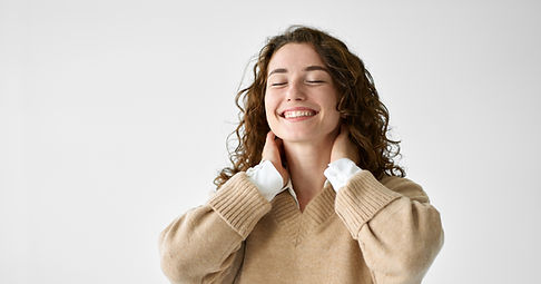 Young adult smiling positive woman model, joyful pretty cheerful cute curly girl student l