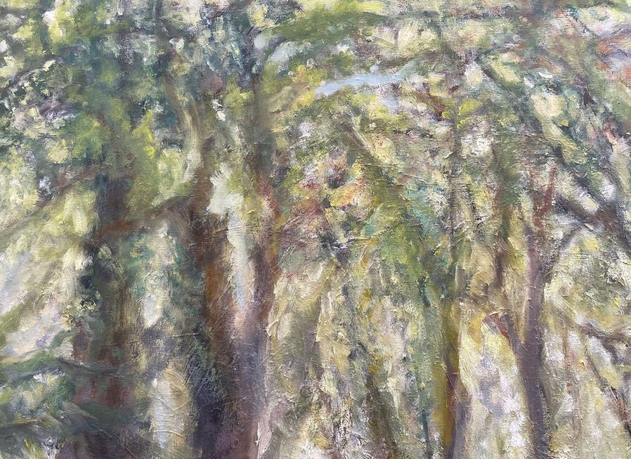 detail from a large painting in progress