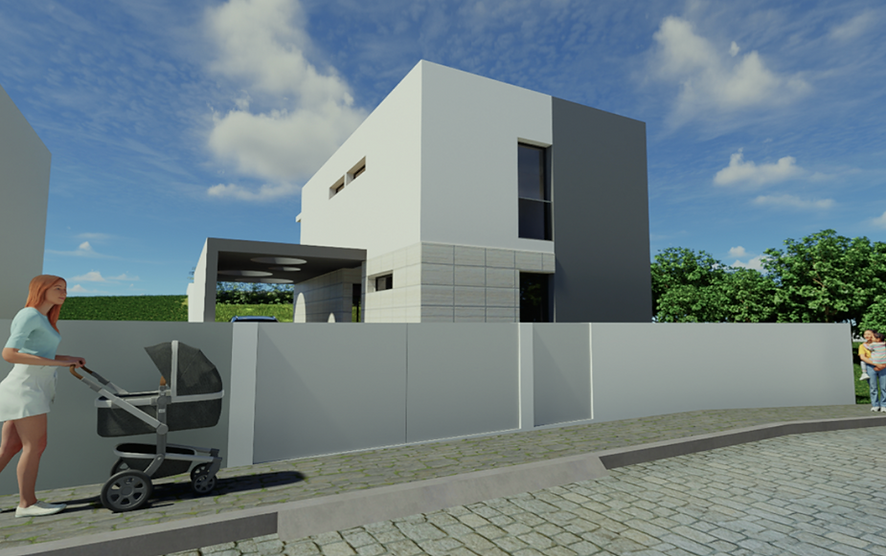 Projeto residencial privado em LSF em Montemor-o-Novo, Portugal, com consultoria de custos, value engineering e otimização orçamental da construção.