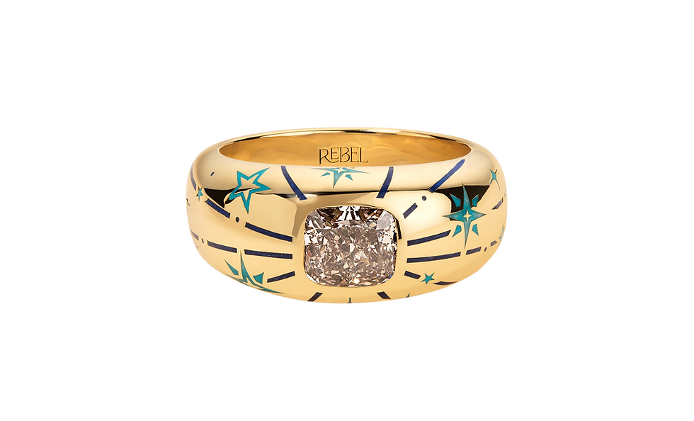 Rebel jewelry enamel engagement ring