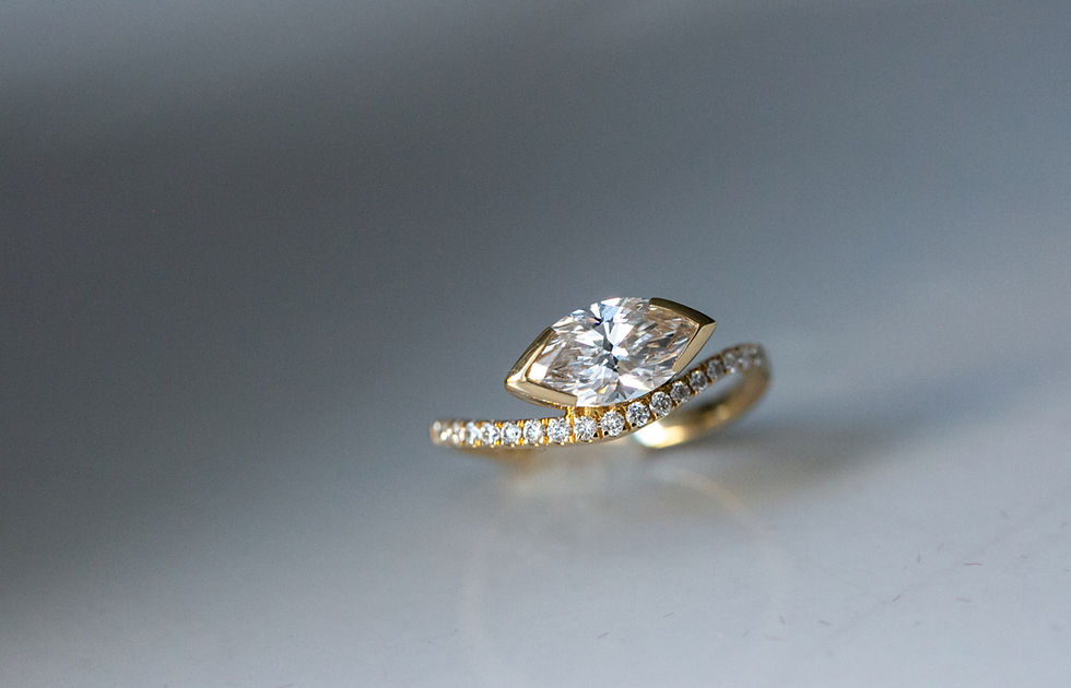 bespoke and rose marquise engagement ring