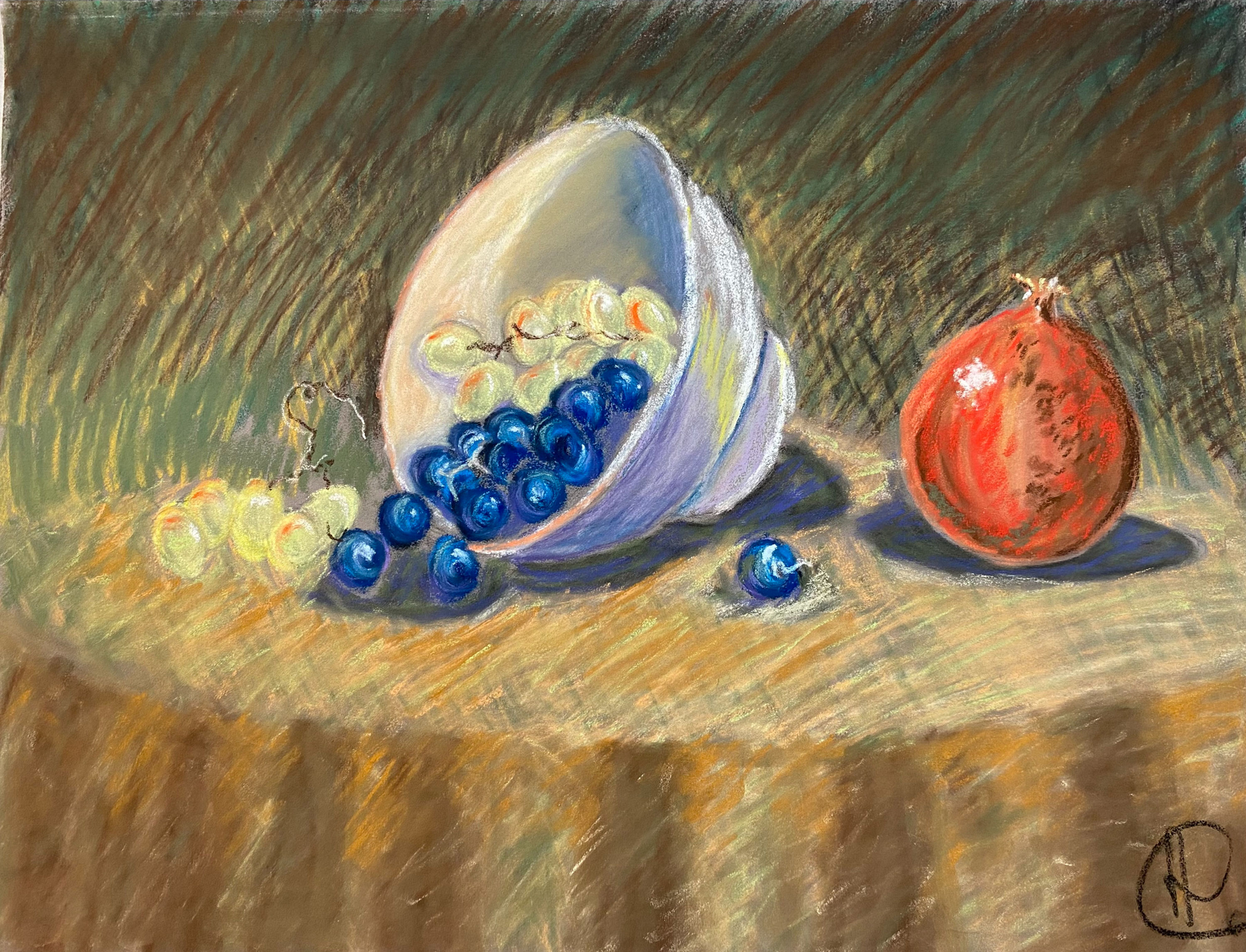 Bol, raisins et oignon