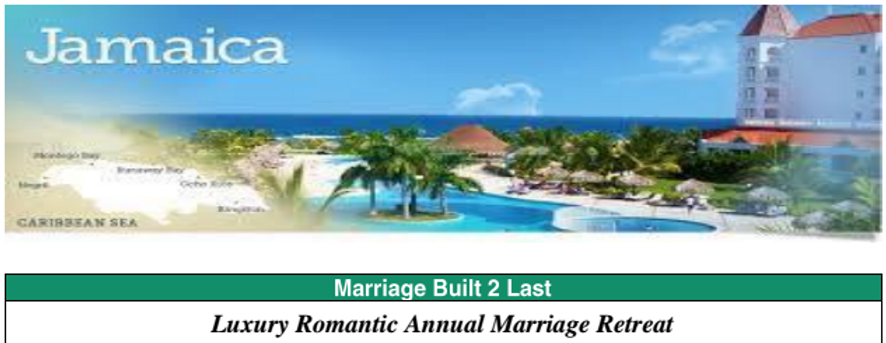 Luxury Romantic Annual Marriage Retreat by Marriage Built 2 Last
