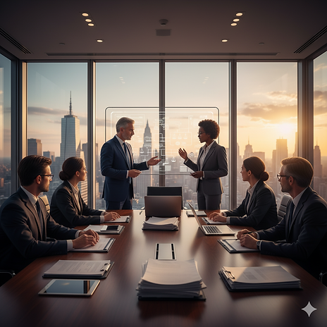 Attorneys in a boardroom meeting