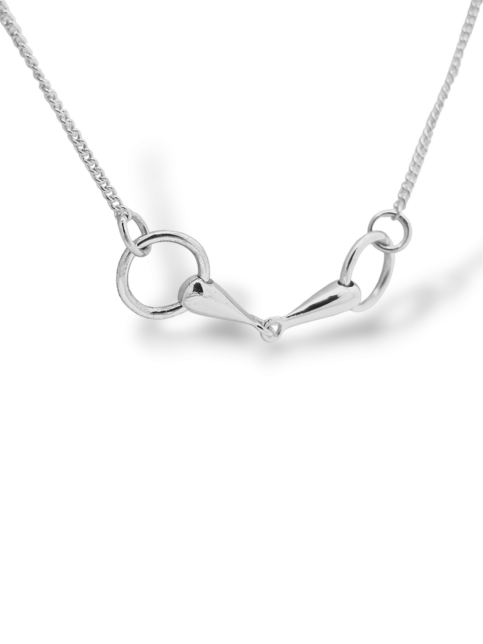 Silver realistic horse bit necklace. Equestrian jewellery and keepsakes designed and made in the UK by Heart Horse.