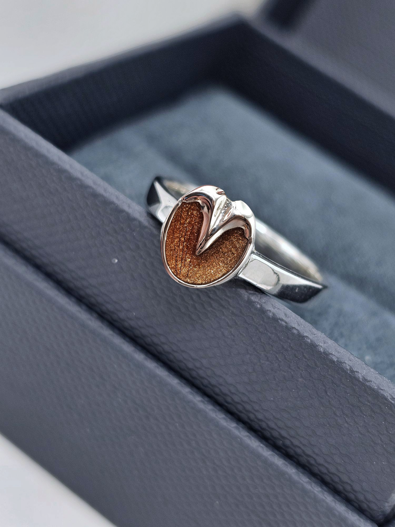 'Barefoot' Sterling Silver Horse Hoof Horse Hair Keepsake Ring