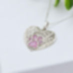 Angel wing paw pendant/necklace in sterling silver for cremation ashes or hair