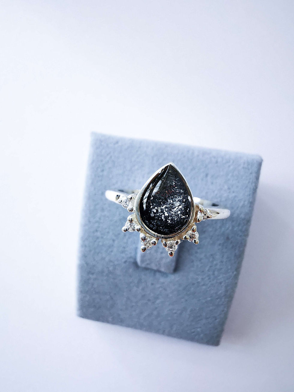 Thumbnail: Memorial, Keepsake, Hair and Ashes Cremation Jewellery Sterling Silver Ring UK