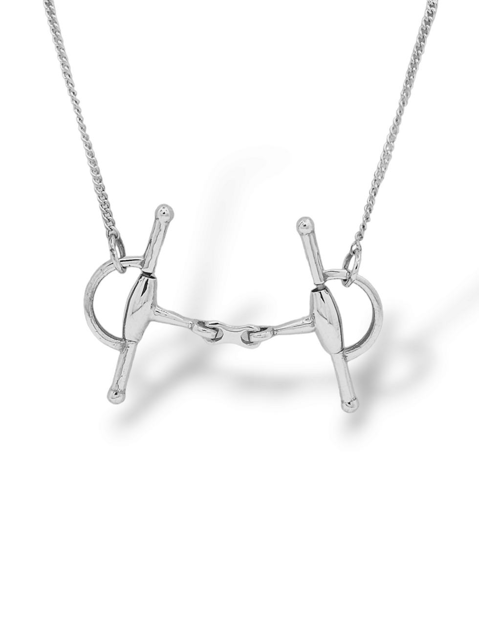 Thumbnail: Silver realistic horse bit necklace. Equestrian jewellery and keepsakes designed and made in the UK by Heart Horse.