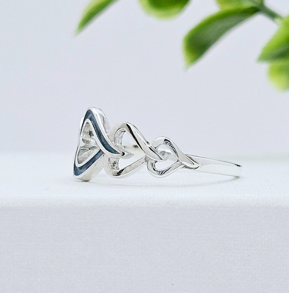 Thumbnail: Silver eternal love memorial ring for cremation ashes and hair UK
