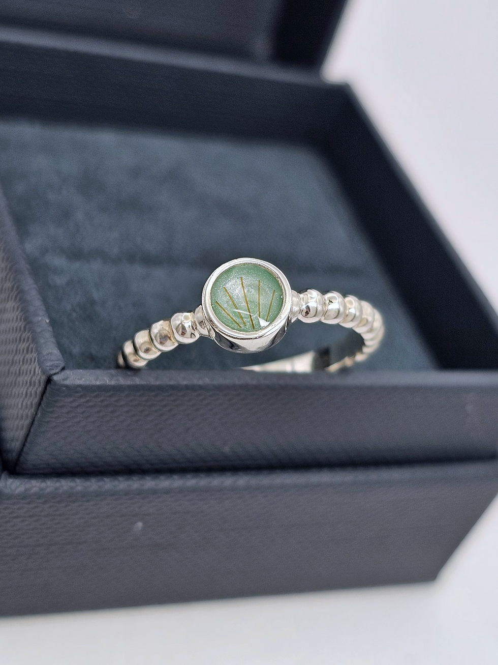Thumbnail: 'Winx' Sterling Silver Round Bobble Horse Hair Ring