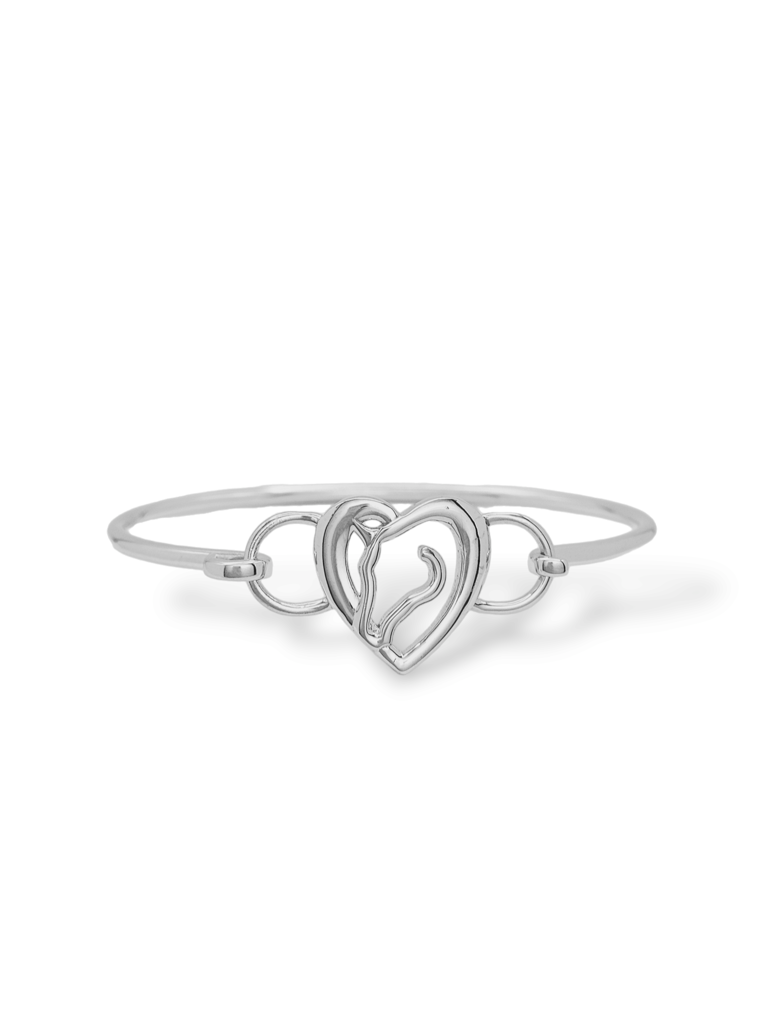Heart Horse bangle in sterling silver. Equestrian jewellery and keepsakes designed and made in the UK by Heart Horse.