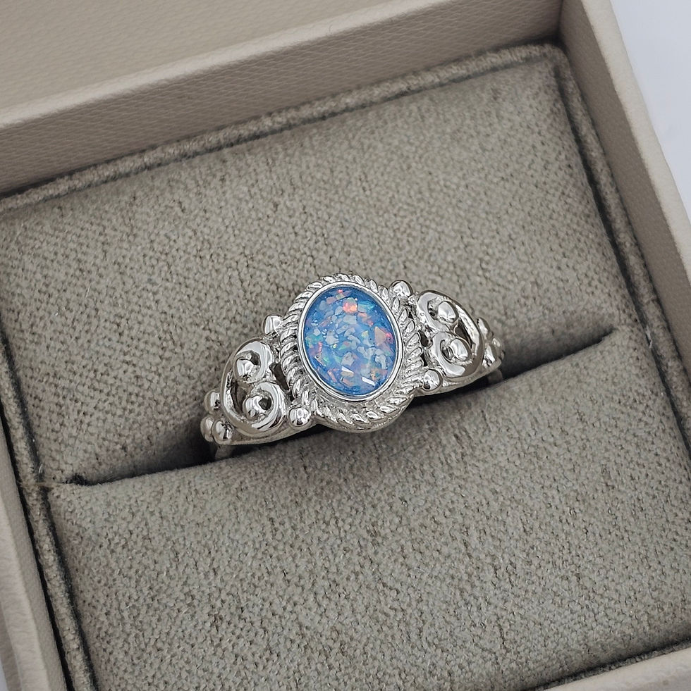 Sterling Silver memorial jewellery ring for cremation ashes and hair UK