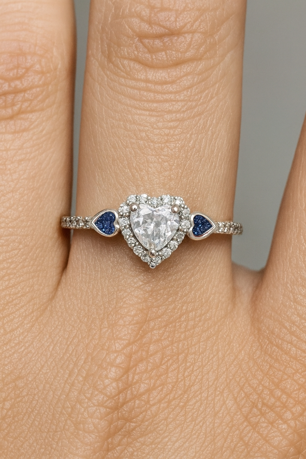 'Brave Heart' Sterling Silver Horse Hair Keepsake Crystal Ring