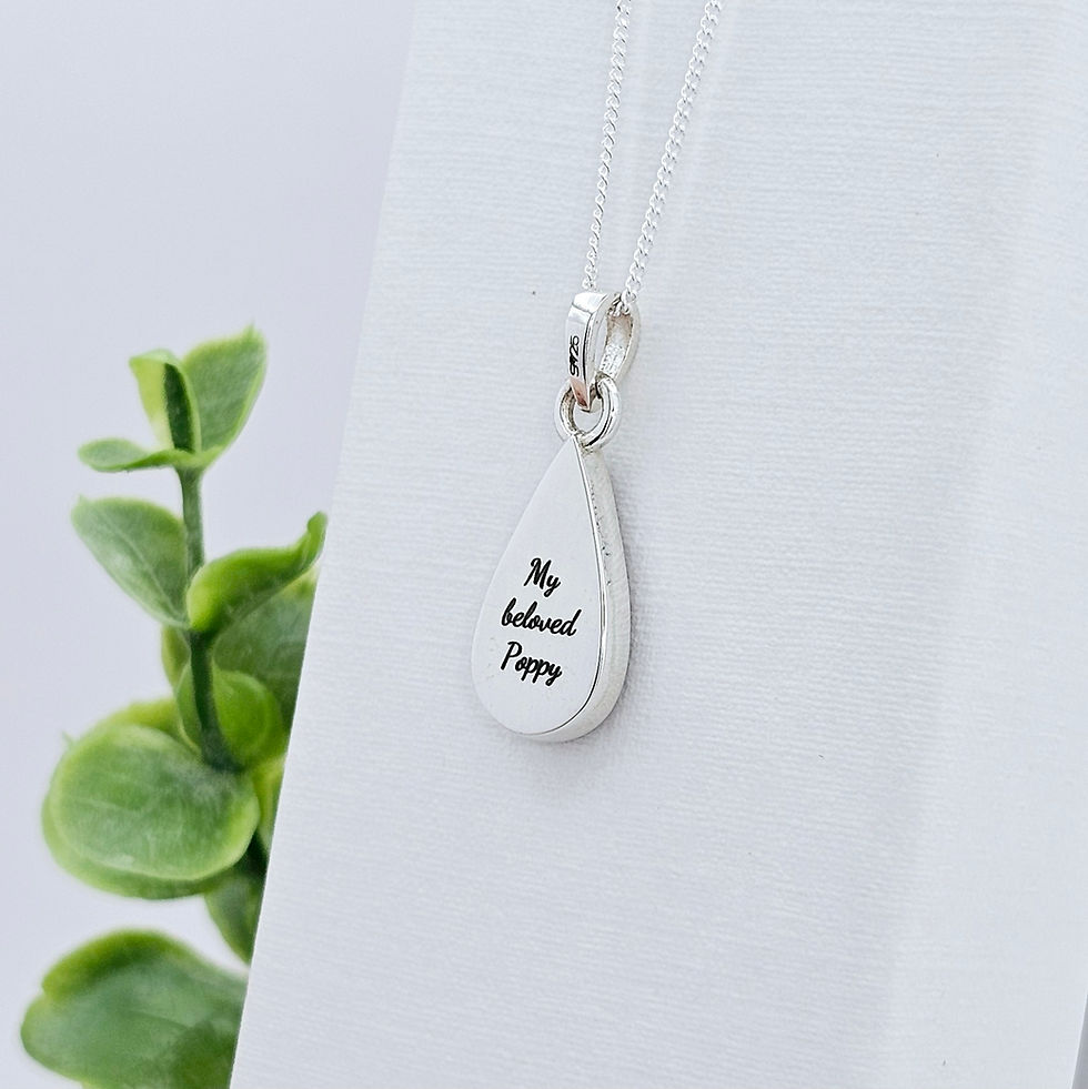 Thumbnail: Silver Teardrop Memorial Pendant for cremation ashes and hair