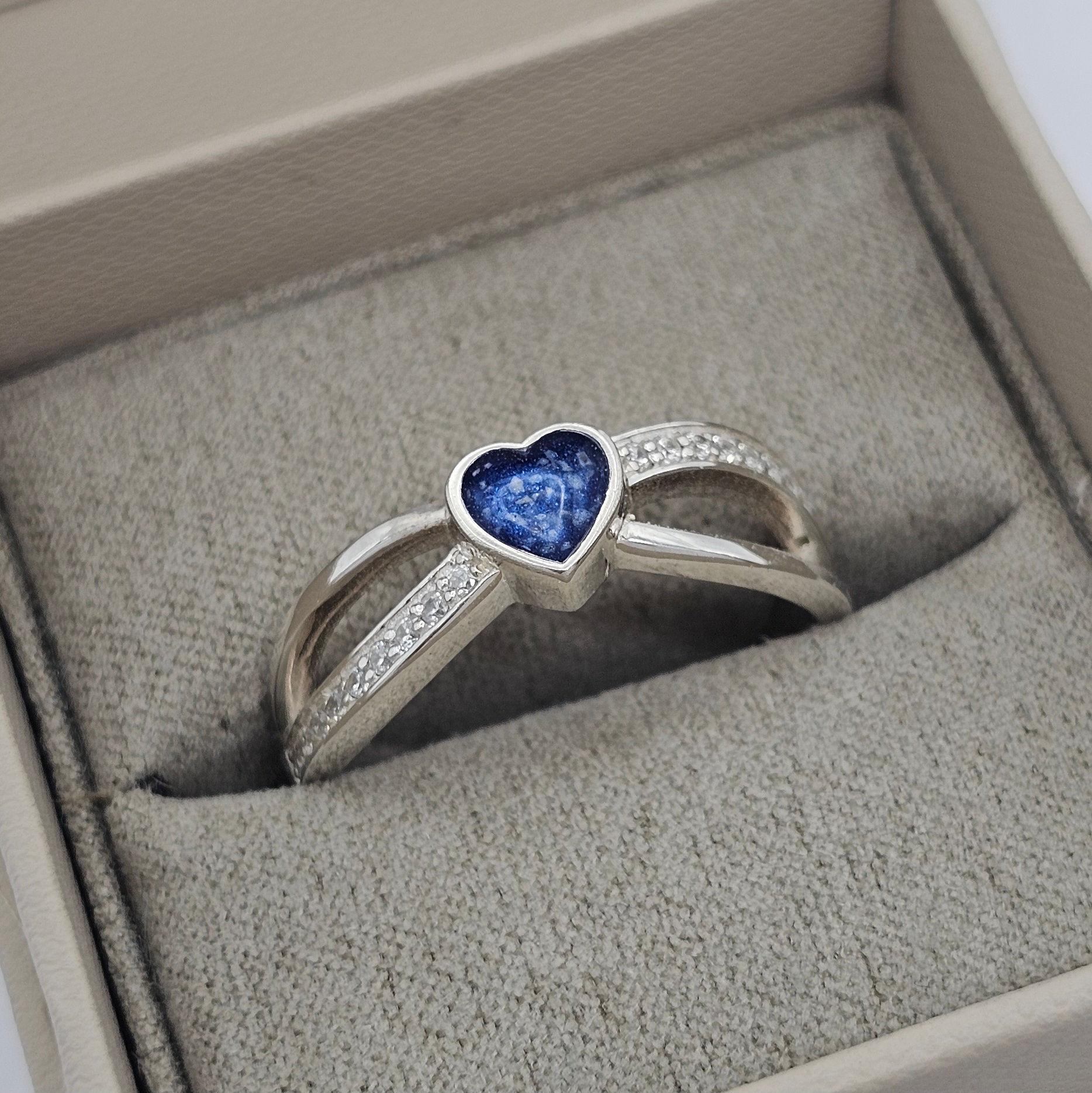 'Athena' Crystal Heart Memorial Ring