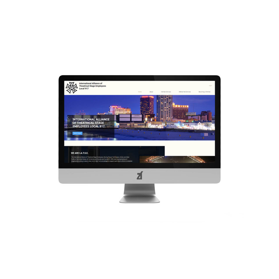 Web design mockup on iMac screen