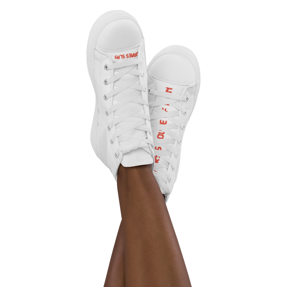 Thumbnail: PHOP White High top Canvas Shoes (W's)