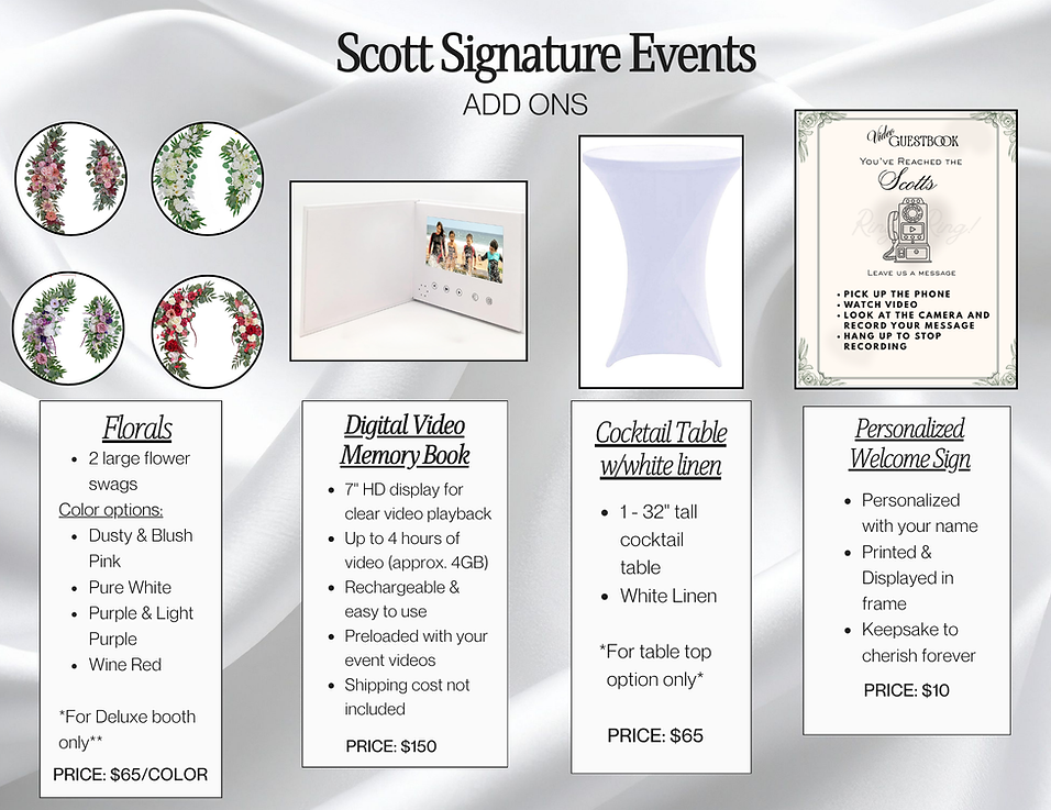 Event Add-Ons & Customizations