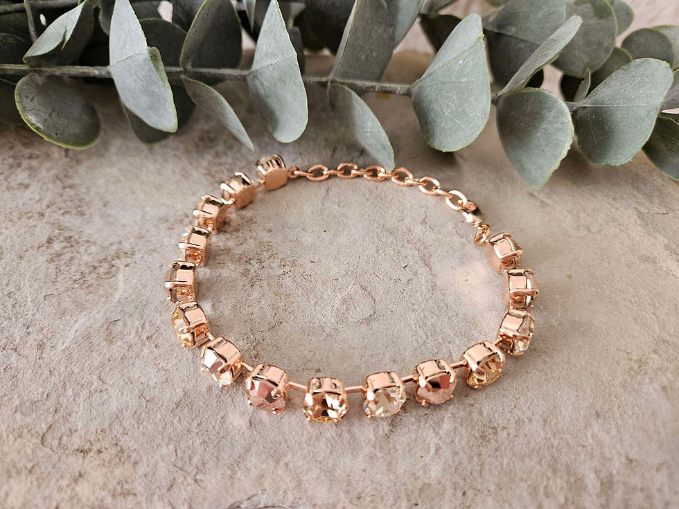 Miniaturbild: Armband mit Preciosa-Steinen, Damenarmband, rose-gold, gold, rosa, skaveda