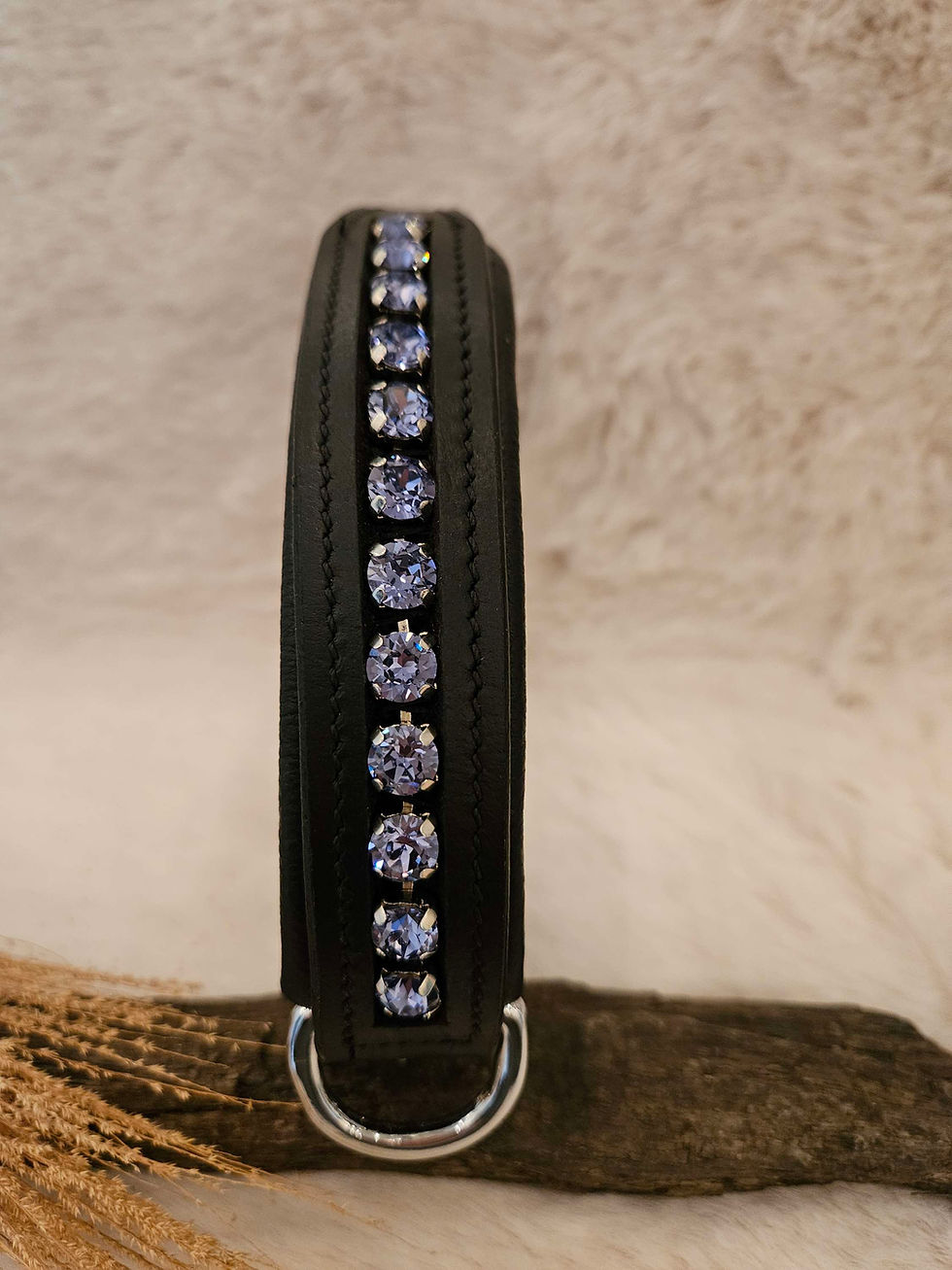 Miniaturbild: Hundehalsband Strass, Hundehalsband Leder