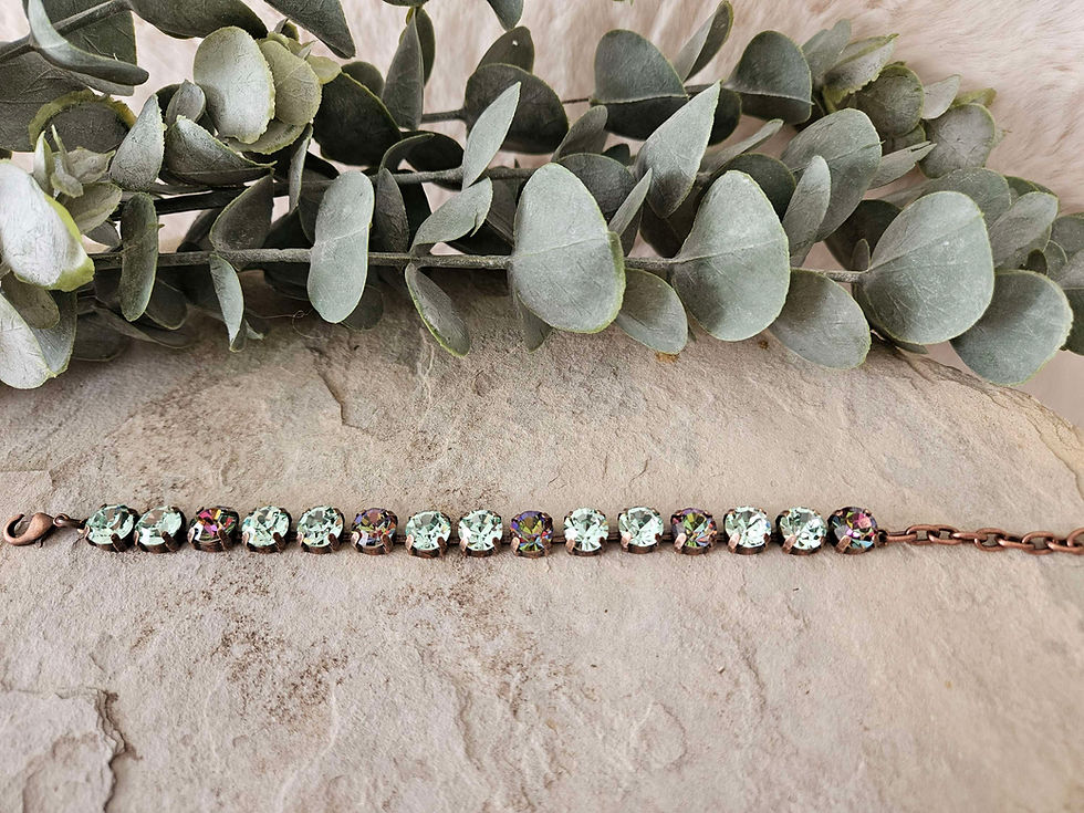 Miniaturbild: Armband mit Strass-Steinen, Damenarmband, grün, skaveda