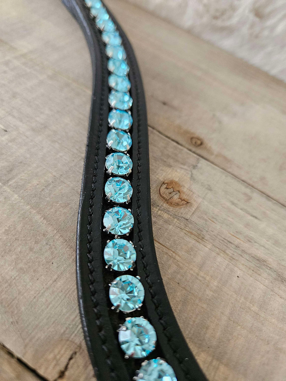 Miniaturbild: Stirnriemen mit Preciosa-Steinen, blau, Skaveda, Glitzer, Strass