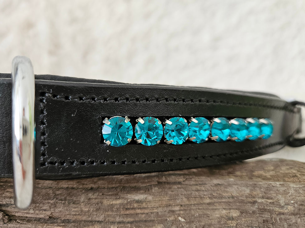 Miniaturbild: Strass Lederhalsband