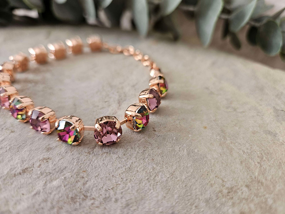 Miniaturbild: Armband, Damenarmband, rosa, gold, rose-gold, Strass, Skaveda