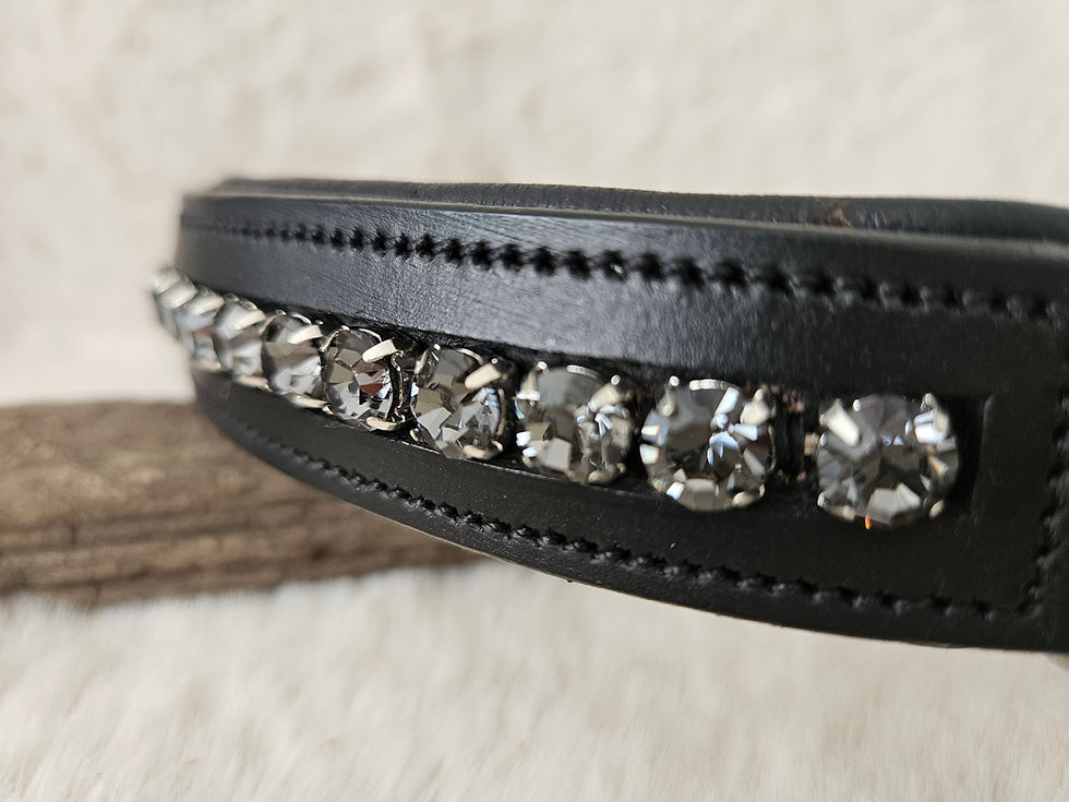Miniaturbild: Strass Lederhalsband