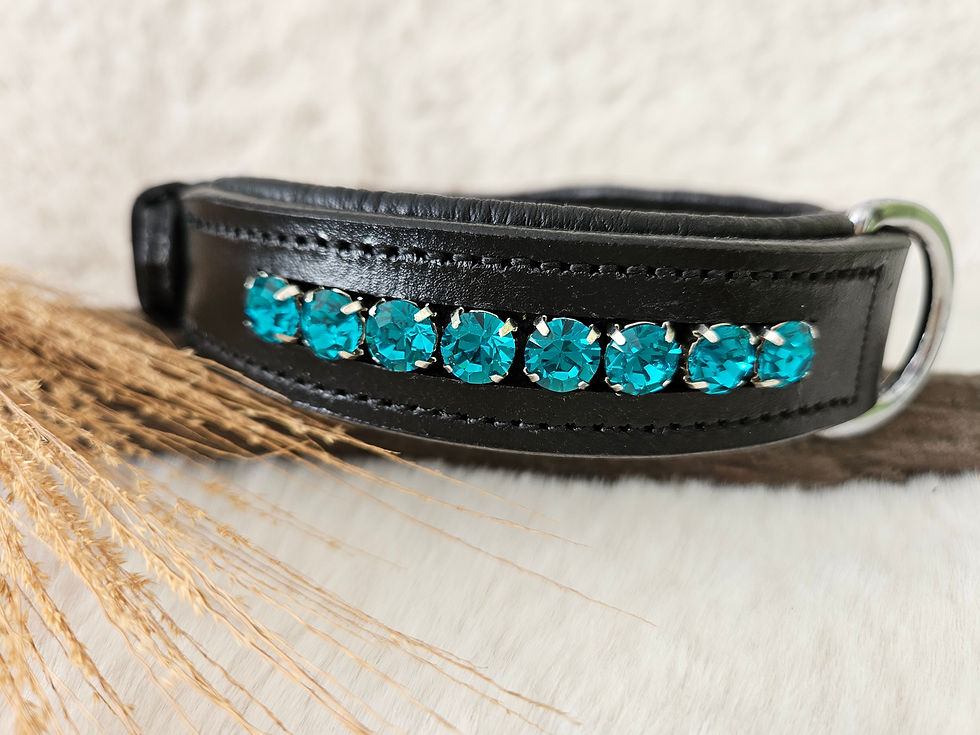 Miniaturbild: Strass Lederhalsband
