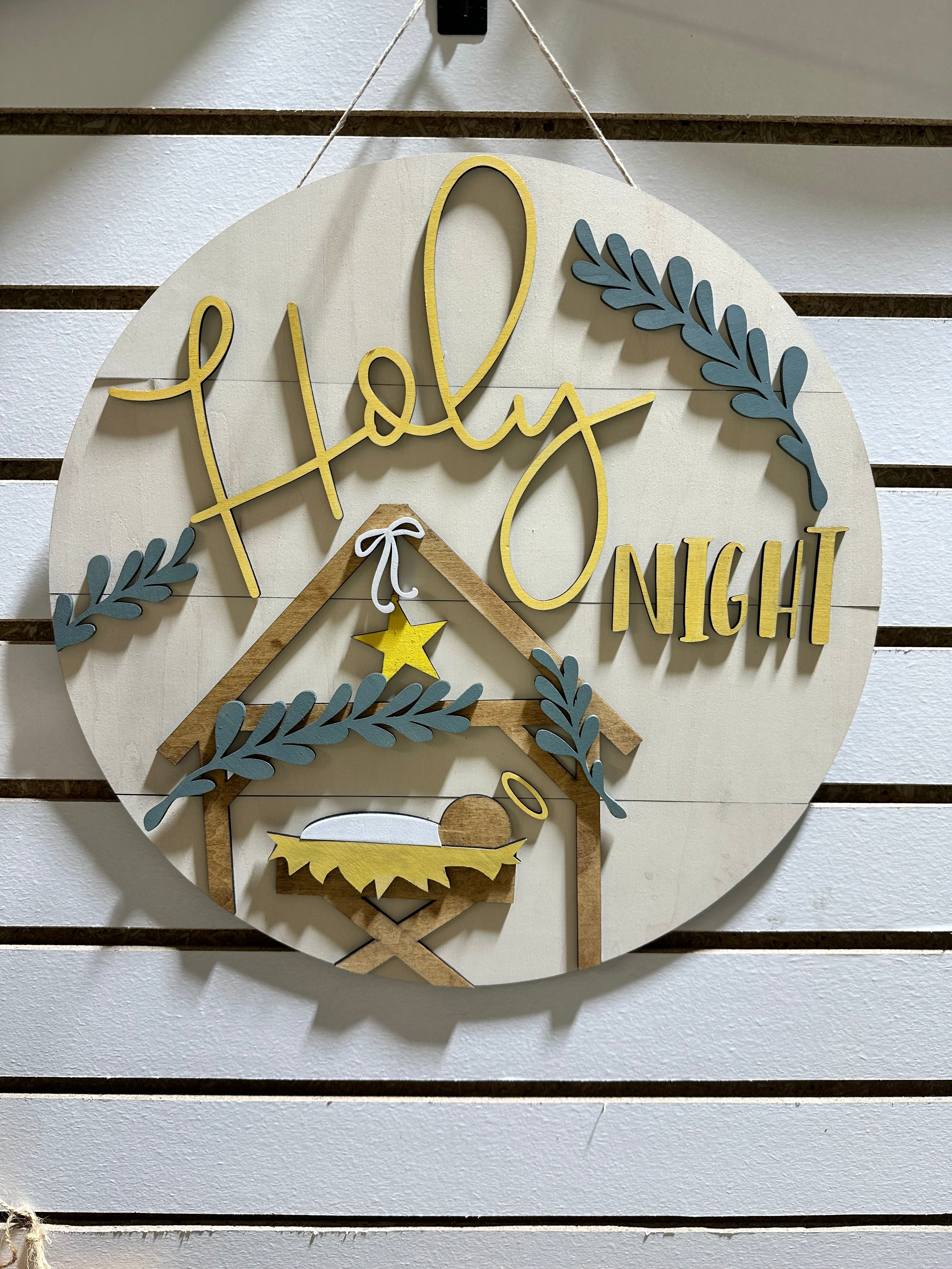 Holy Night Door Sign