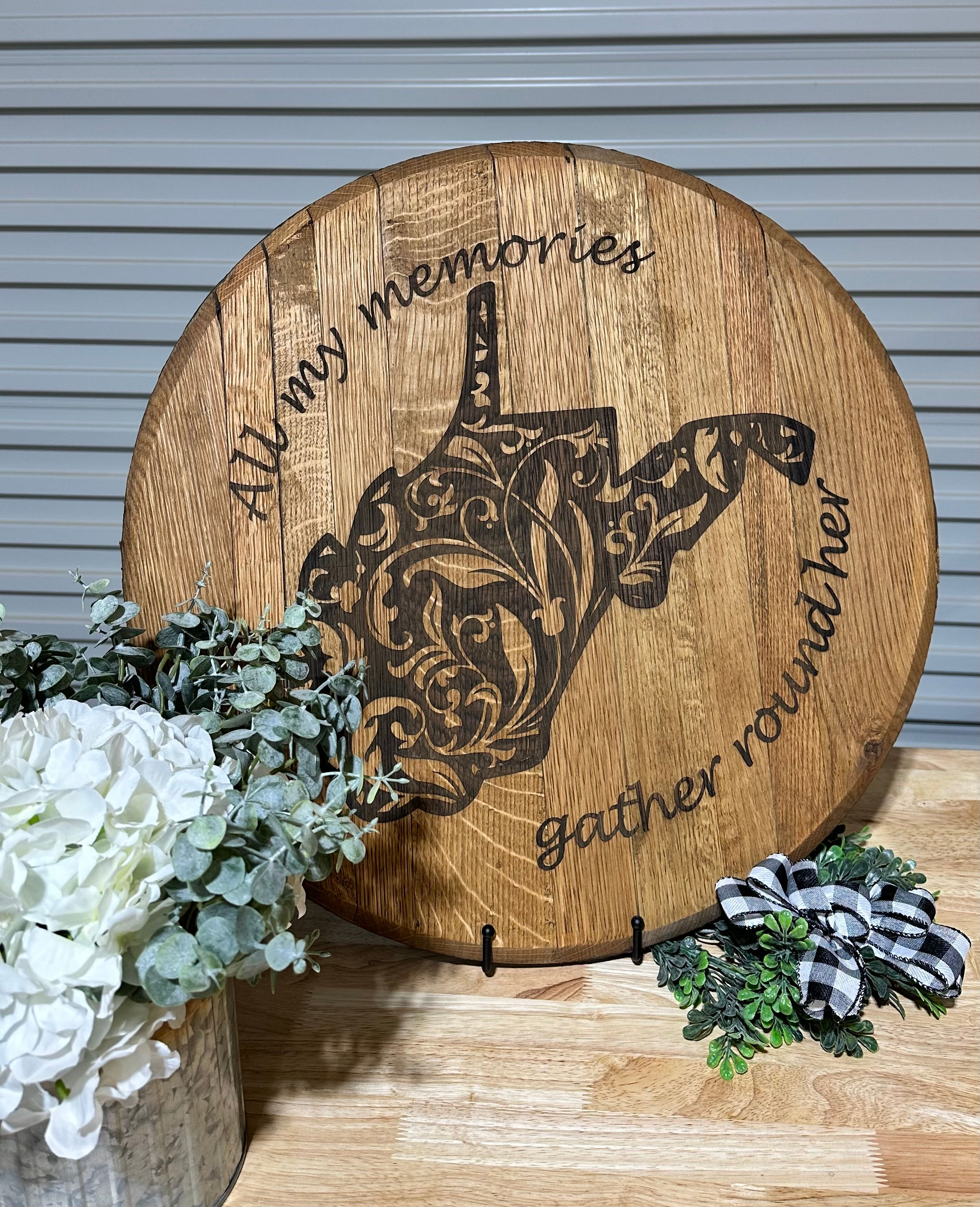 WV all my memories Whiskey Barrel lid