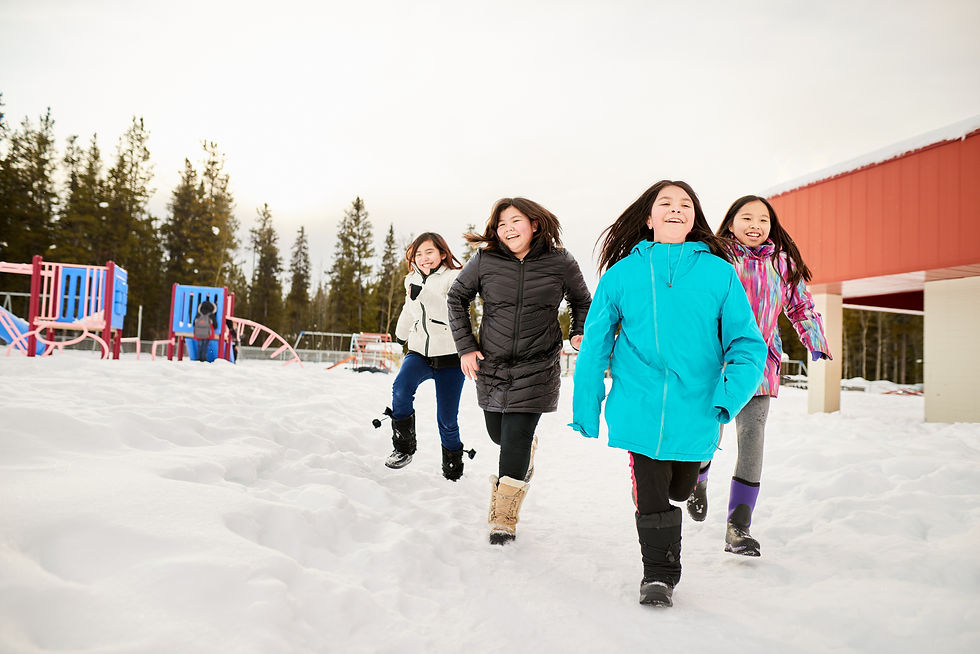 Children running in a playground