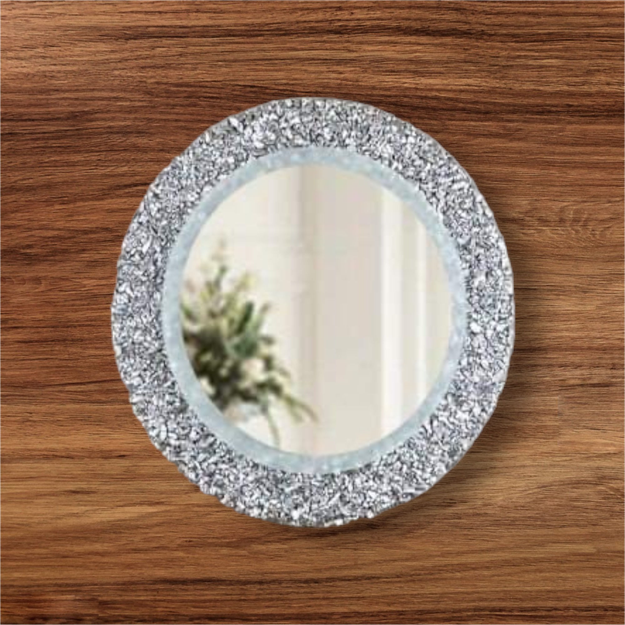 مراية  ليد تاتش ديكور مدورة  فضي